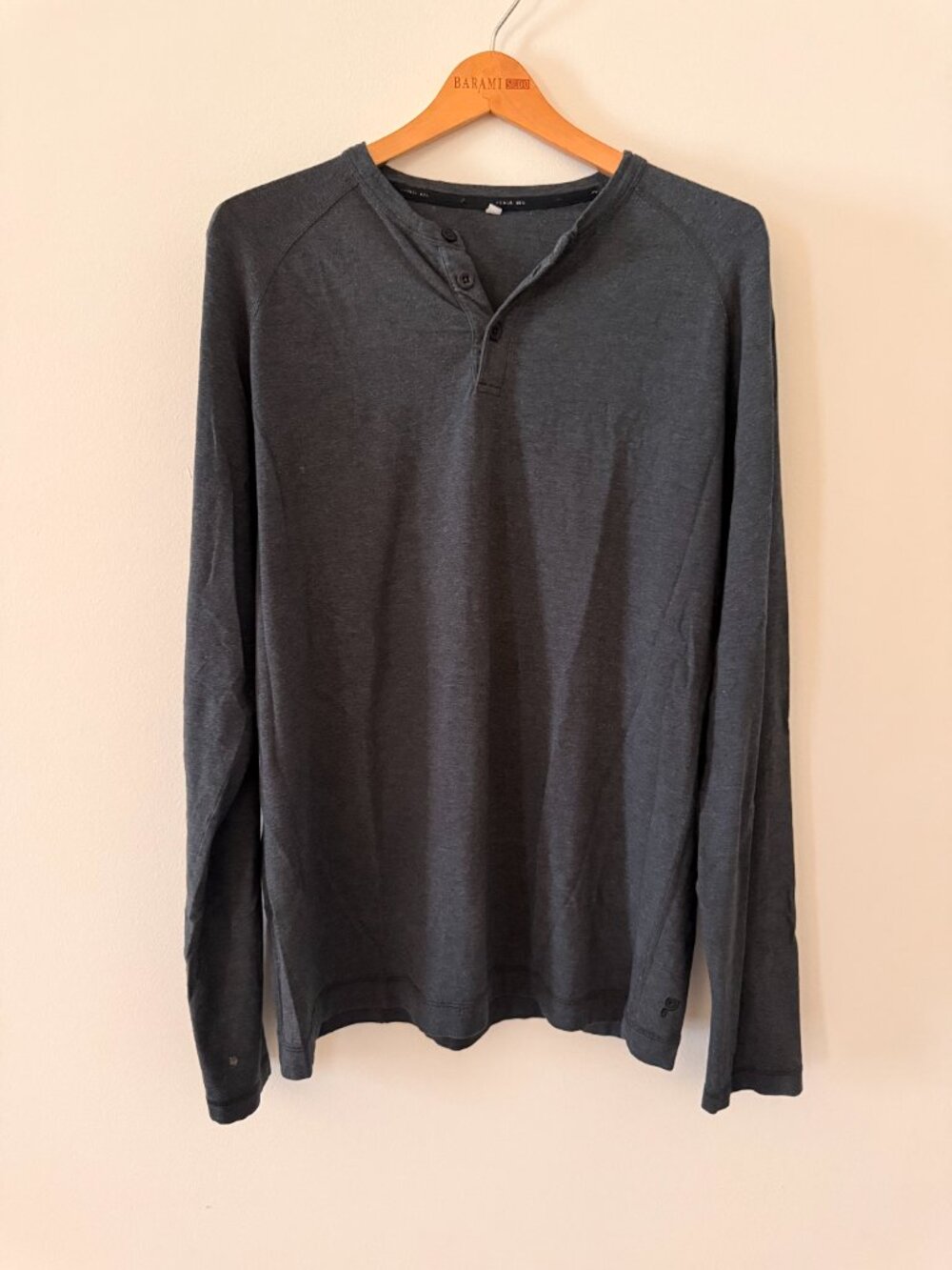 Public Rec Dark Grey 3-Button Collar Long Sleeve Shirt
